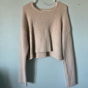 LA Hearts Cream/Tan Cropped Sweater